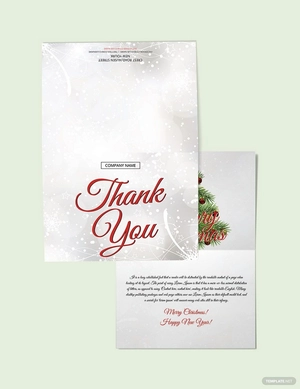 Merry Christmas Thank You Card Template