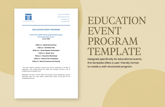 Education Event Program Template Education Event Program Template