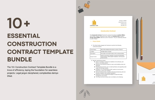 10+ Essential Construction Contract Template Bundle