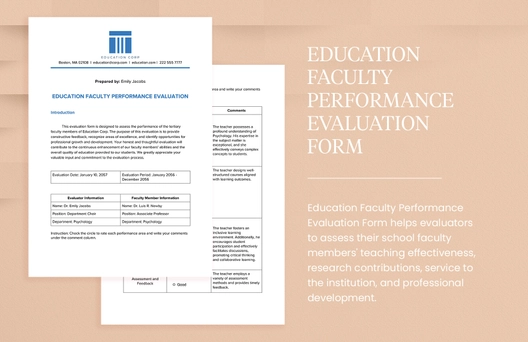 Education Faculty Performance Evaluation Form