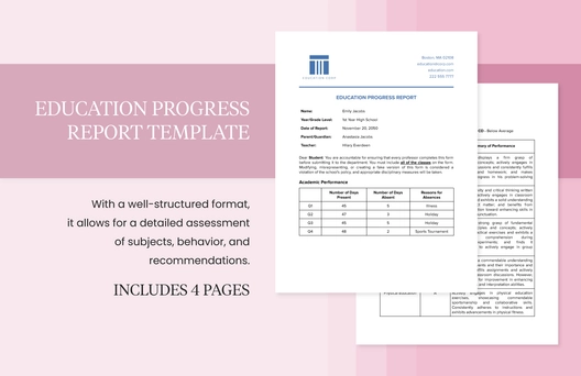 Education Progress Report Template