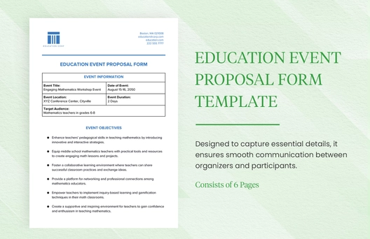 Education Event Proposal Form Template Education Event Proposal Form Template