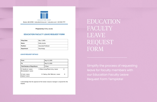 Education Faculty Leave Request Form