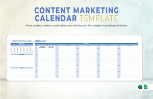 Content Marketing Calendar Template
