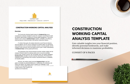 Construction Working Capital Analysis Template