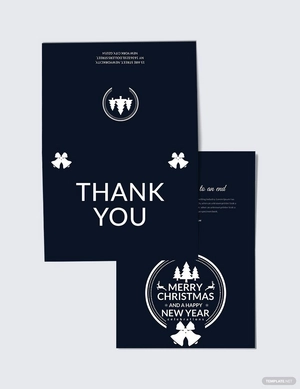 Modern Christmas and New Year Thank You Card Template