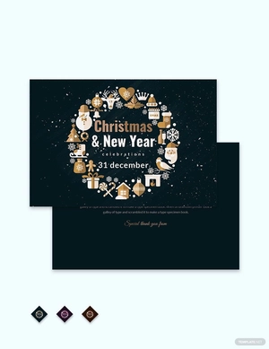 Christmas Celebration Thank You Card Template