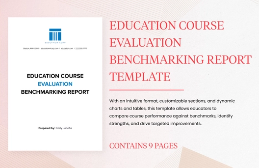 Education Course Evaluation Benchmarking Report Template Education Course Evaluation Benchmarking Report Template