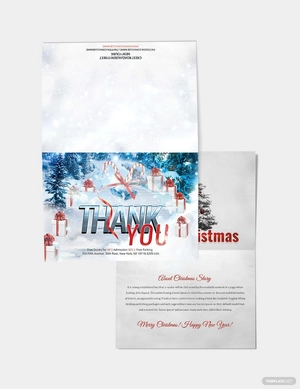 Christmas and New Year Thank You Card Template
