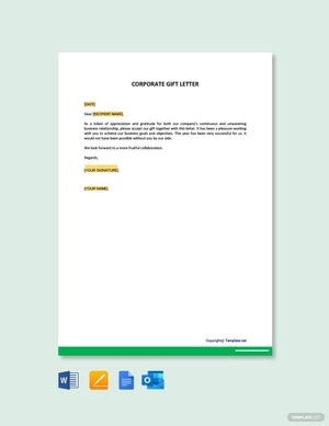 Corporate Gift Letter