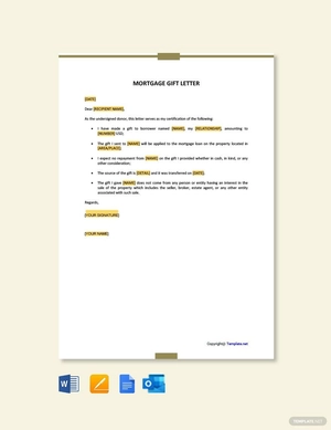 Mortgage Gift Letter
