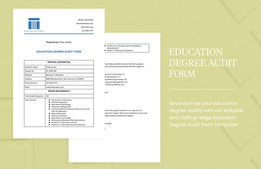 Education Degree Audit Form