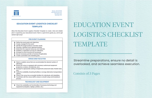 Education Event Logistics Checklist Template