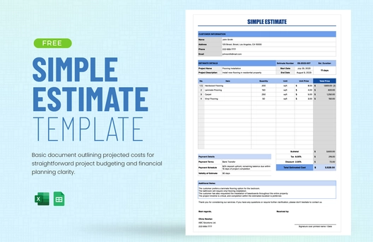 Simple Estimate Template