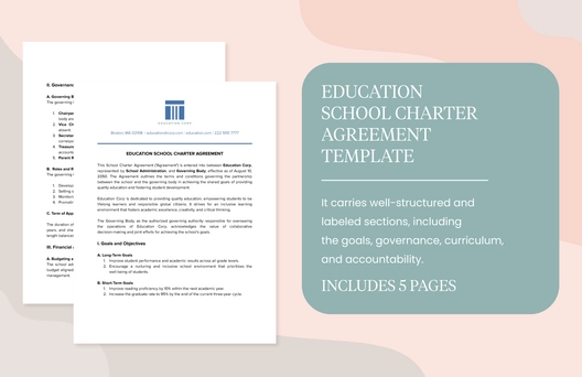 Education School Charter Agreement Template