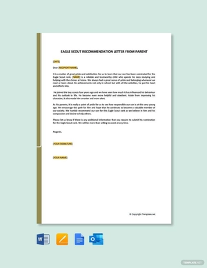 Eagle Scout Recommendation Letter from Parent