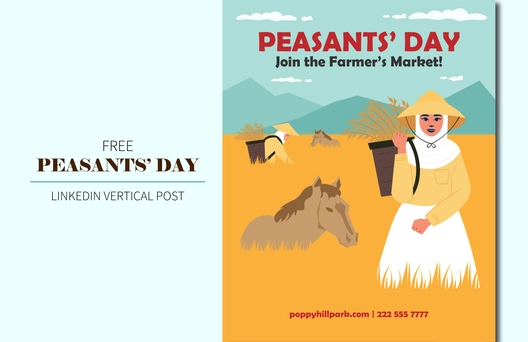 Peasants Day  Linkedin Vertical Post