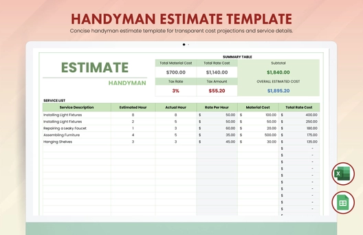 Handyman Estimate Template