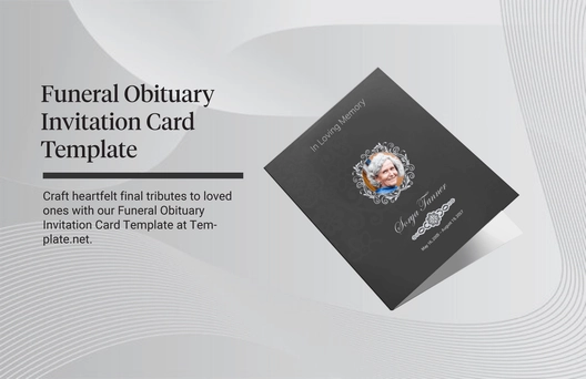 Funeral Obituary Invitation Card Template Funeral Obituary Invitation Card Template