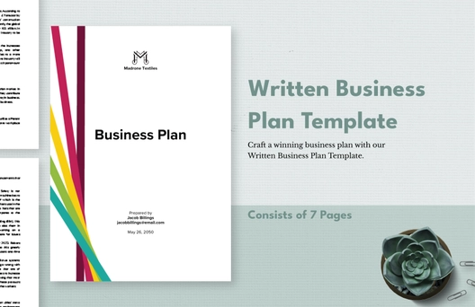 Written Business Plan Template Written Business Plan Template