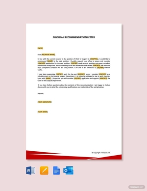 Physician Recommendation Letter