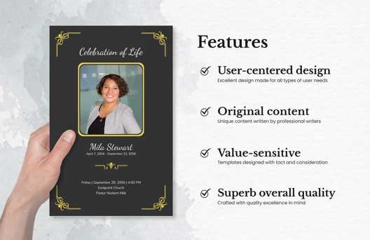Funeral Obituary Invitation Photoshop Template