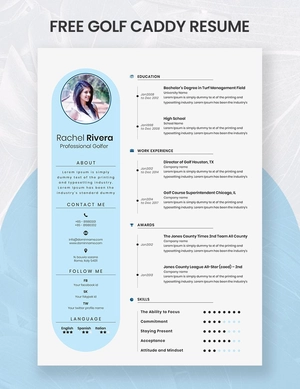 Golf Caddy Resume