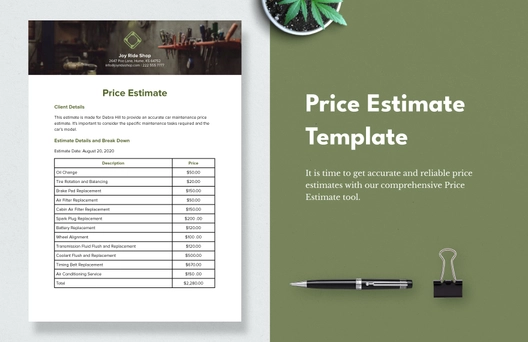 Price Estimate Template