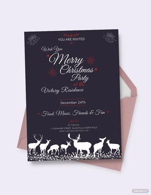 Chalkboard Christmas Invitation Template