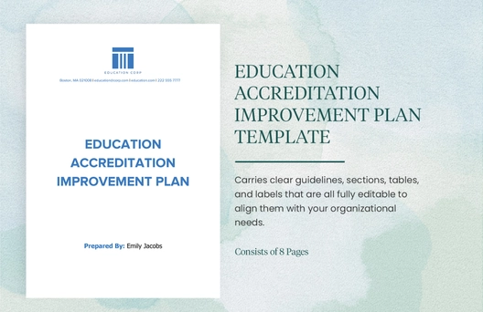 Education Accreditation Improvement Plan Template
