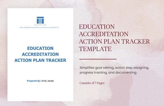 Education Accreditation Action Plan Tracker Template