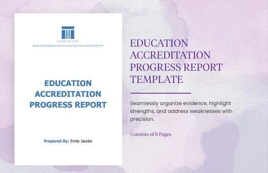 Education Accreditation Progress Report Template