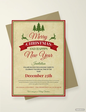 Vintage Christmas Invitation Template