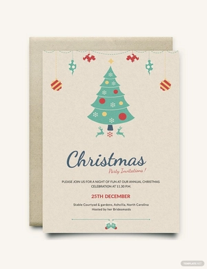 Modern Christmas Party Invitation Template