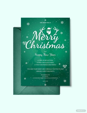 Modern Merry Christmas Invitation Template