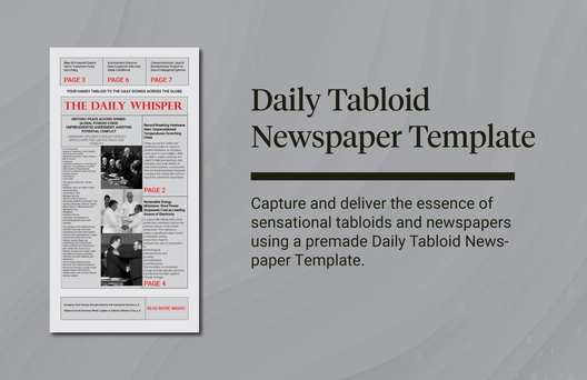 Daily Tabloid Newspaper Template Daily Tabloid Newspaper Template