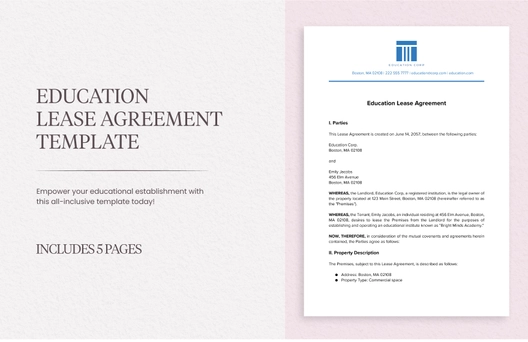 Education Lease Agreement Template