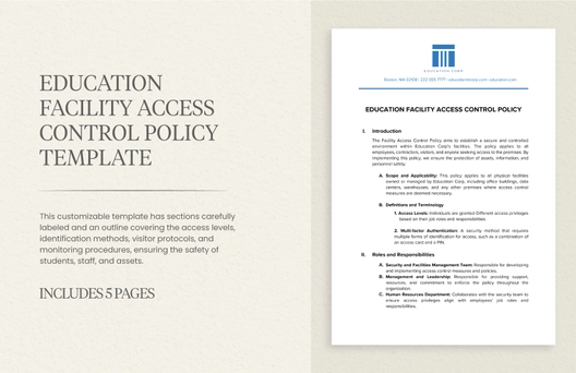 Education Facility Access Control Policy Template