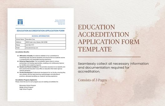 Education Accreditation Application Form Template