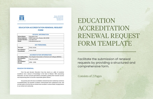 Education Accreditation Renewal Request Form Template