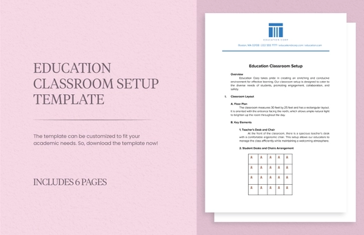 Education Classroom Setup Template