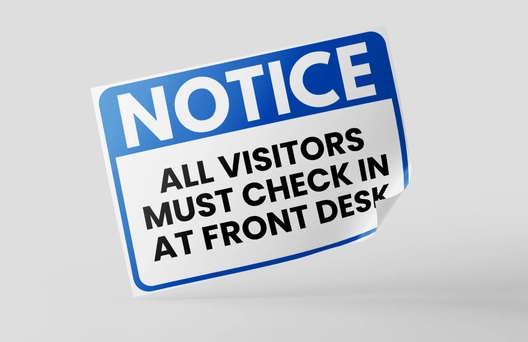 School Visitor Check-In Sign Template
