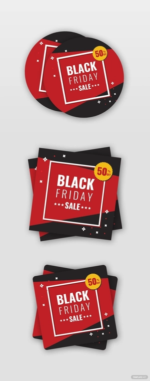Black Friday Discount Stickers Template