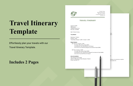 Travel Itinerary Template