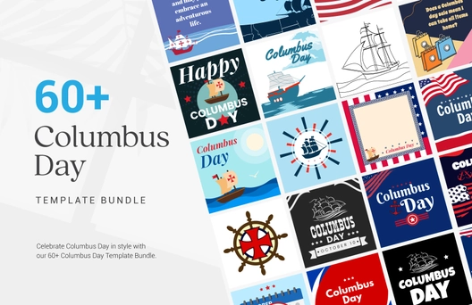 60+ Columbus Day Template Bundle