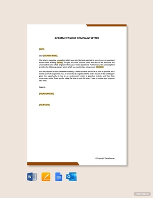 Apartment Noise Complaint Letter