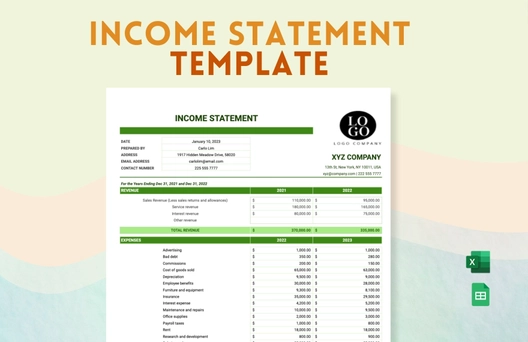 Income Statement Template Income Statement Template