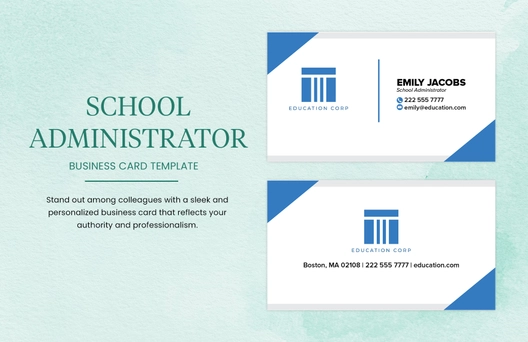 School Administrator Business Card Template