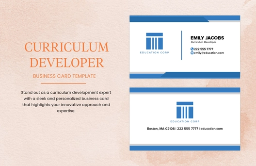 Curriculum Developer Business Card Template