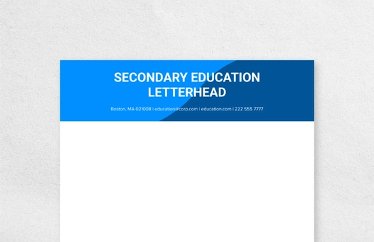 Secondary Education Letterhead Template
